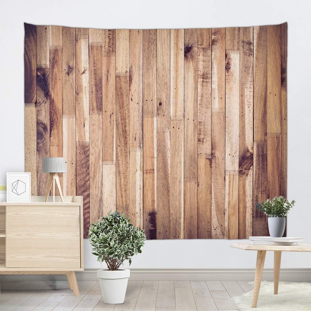 Tapestries - Sevendec Vintage Planks Tapestry Wall Hanging Vertical Brown Striped Wooden Board Wall Tapestry for Livingroom Bedroom Dorm Home Decor W90 x L71