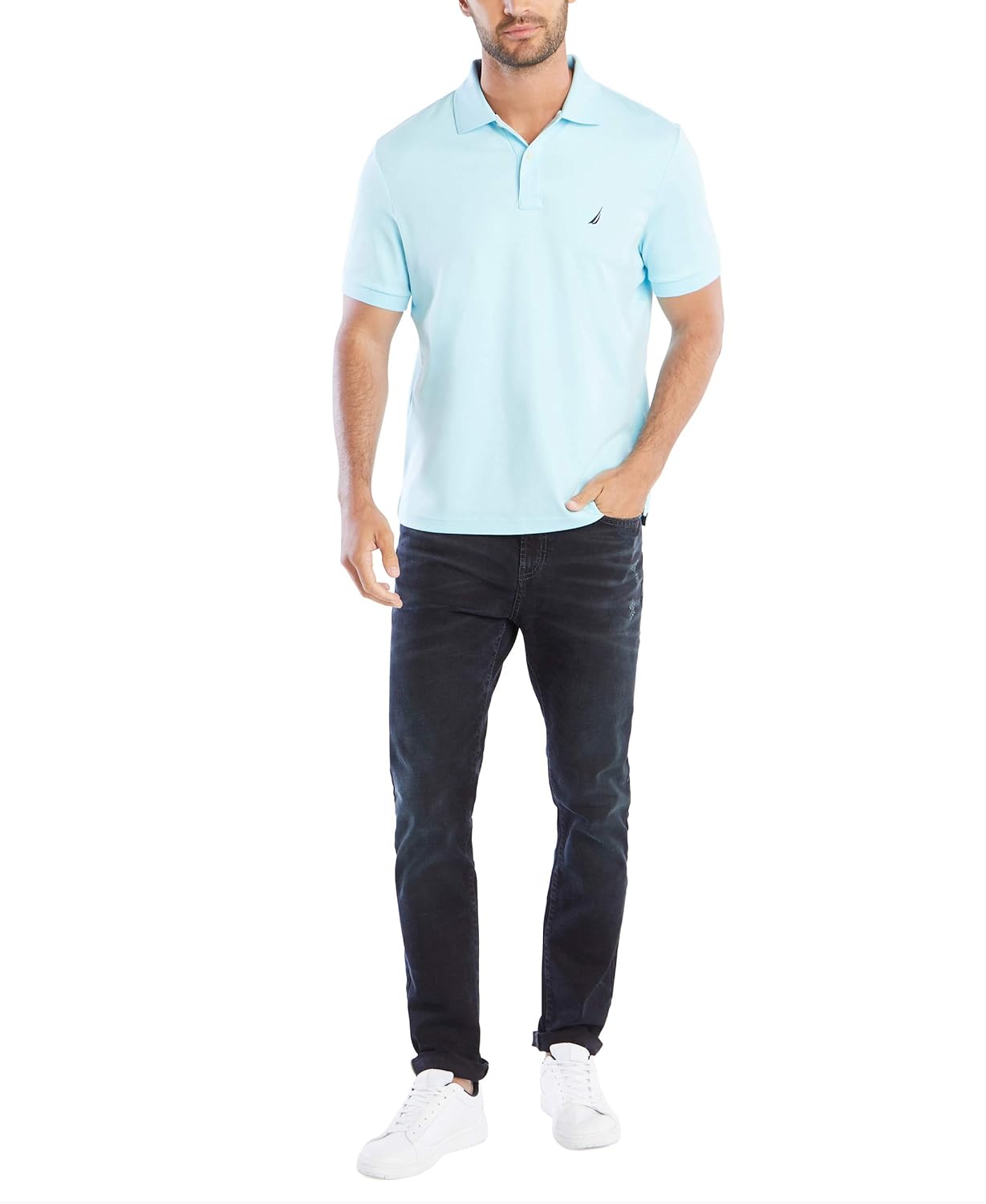 Nautica Men's Classic Fit Short Sleeve Solid Soft Cotton Polo Shirt at  Men’s Clothing store
