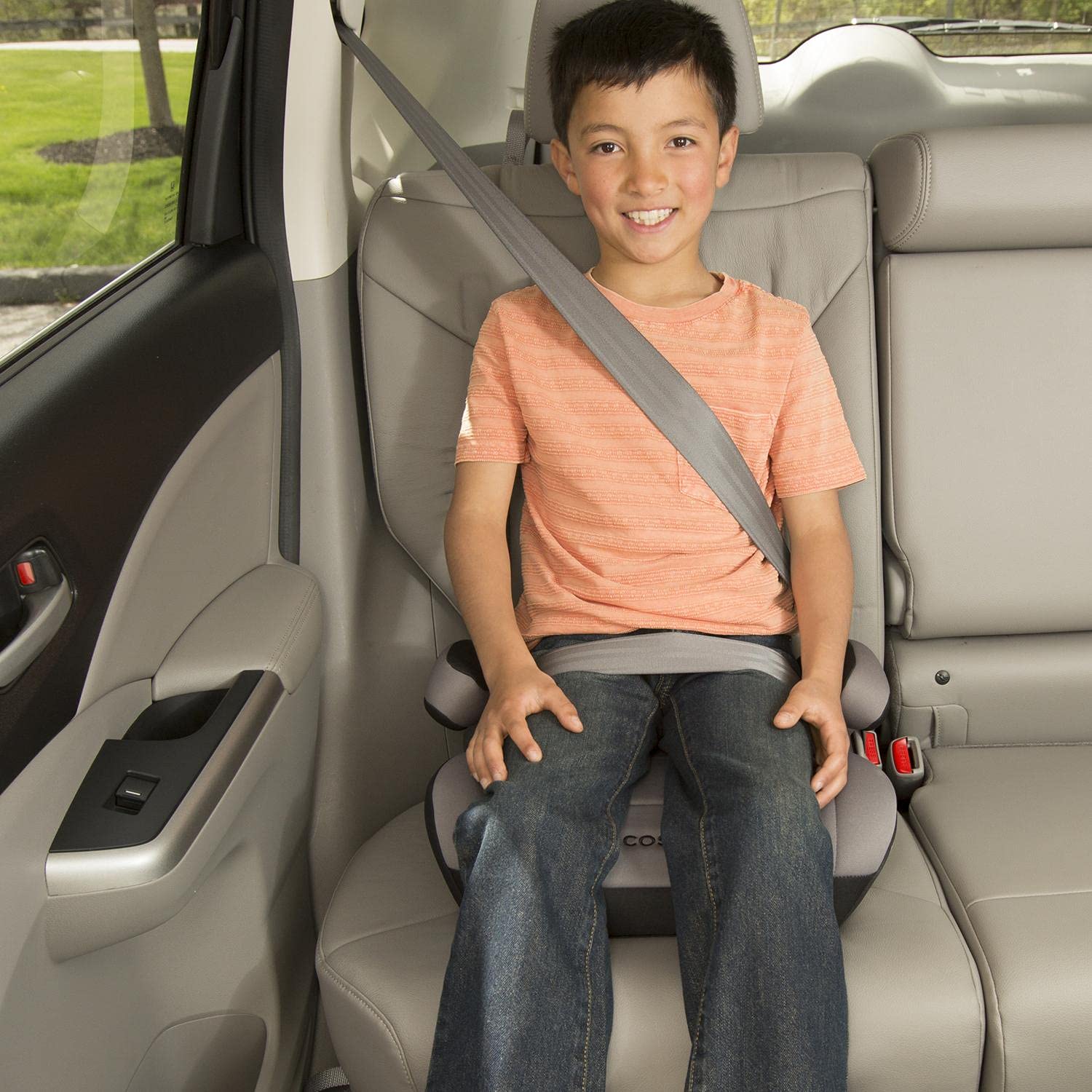 Cosco Topside Backless Booster Car Seat, Lightweight Booster Seats for Cars 40-100 lbs, Backless Booster Seat for Car, Leo