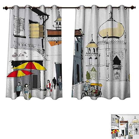 Amazon Com Anzhouqux Asian Blackout Curtains Panels For Bedroom
