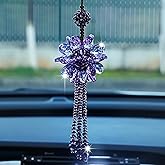 Car Interior Mirror Crystal Jewelry Colorful Crystal Charms Transparent Hanging Crystal Balls Car Charms (Purple)