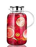Glass Pitcher，85oz/2500ml Jug with Lid,Glass