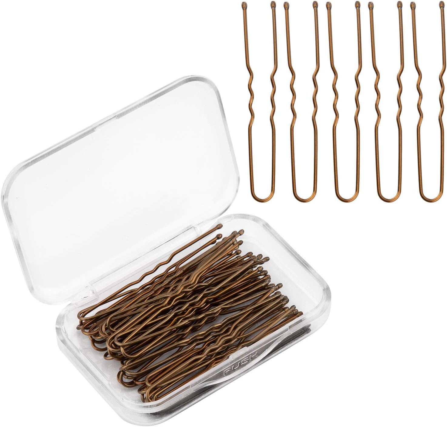 AIEX 200 Pieces U-Shaped Hairpins Kit Hair Clips Hairpins Hair Clips for Women Girls and Hair Salon (Bronze)
