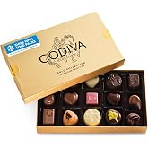 Godiva Gold Assorted Belgian Chocolate Gift Box, Gourmet, 15 Pc | Belgian dark, milk &amp; white chocolate, Pralines, ganaches &amp; caramels, Kosher, Iconic gold box, Great for gifting