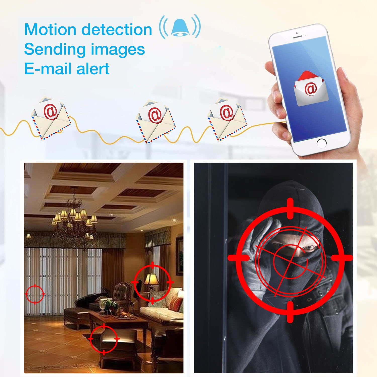 Wireless Outdoor Security Cameras System, 4 x 720P CCTV Cameras NVR Kit for Home Garden, Wifi Surveillance Camera Set for Indoor / Outdoor, IP Camera with 1TB HBB Pre-installed, Night Vision, Motion Sensor, IP66 Waterproof, Motion Sensor - 