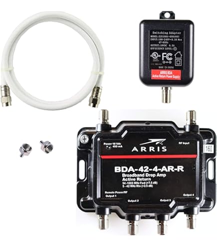 Amazon.com: Reliable Cable Products 9 Port Bi-Directional Cable TV Splitter Signal  Booster/Amplifier Kit with Active Return Zero Signal Loss includes F59  Terminators and Superflex 3' Dedicated Power Cable : Electronics