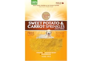 SPRINKLES & PAWS Sweet Potato and Carrot Sprinkles Dog Food Topper Powder | Made in Canada with Organic Vegetables | Grain Fr