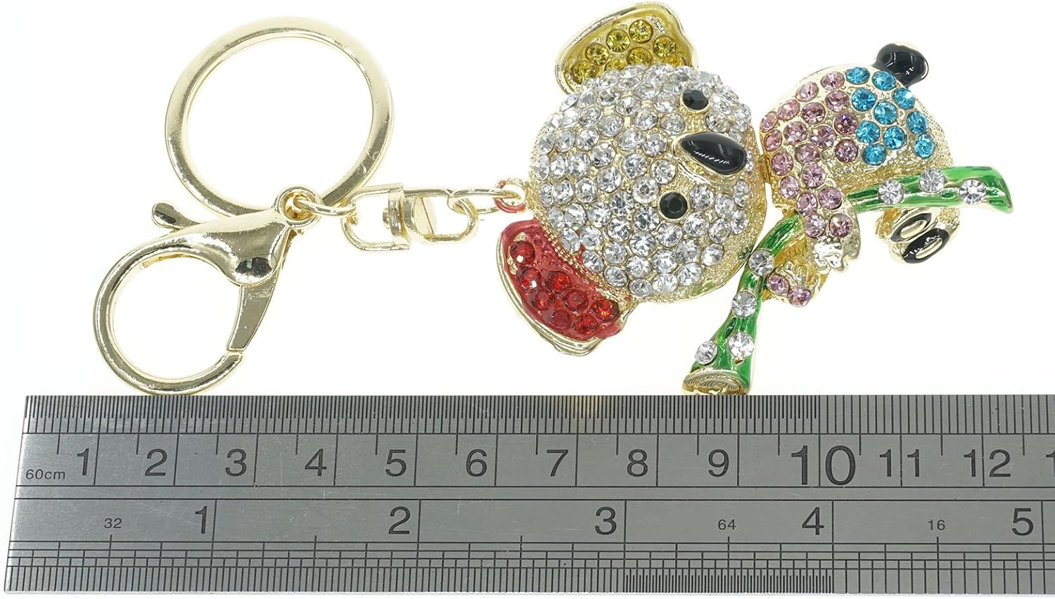 Cooplay Lovely Koala Bear Animal Diamond Crystal Rhinestone Gold Crystal Keychain Charm Pendent Beautiful Accessories The Best Gift for Girls Women Wallets Purse Handbag Bag Keyrings (Multi-Color) - Image 4