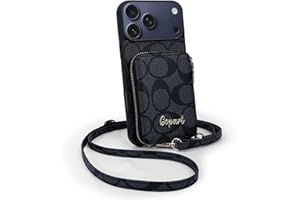 GOPART Crossbody Wallet Case Compatible with iPhone 17 Pro Max for Women and Men，Classic luxury PU Leather Zipper Credit Card Holder Slots with Adjustable Lanyard Strap for iPhone 17 Pro Max 6.9 inch Black