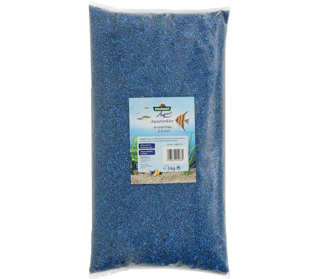 Dehner Aqua Aquarium Gravel 2-4mm 5kg Gentian Blue