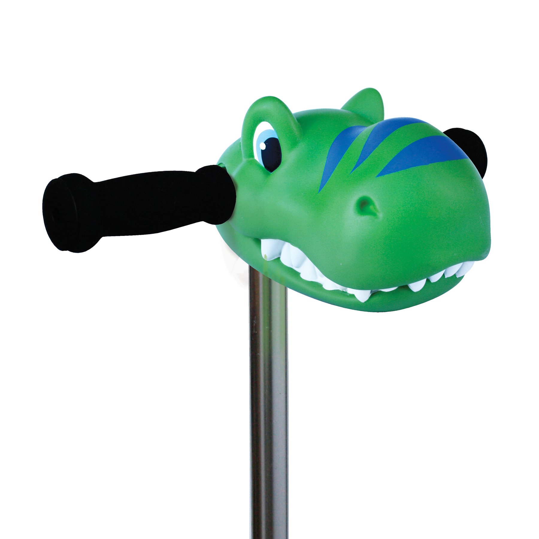 Scootaheadz - Dinosaur Scooter Head For Kids - Micro Kickboard Accessories - Green Dino Scooter Buddy - Dino Head For Children And Toddler Ages 3 And Up - Tool Free Installation