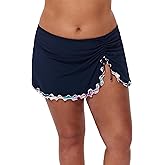 Profile by Gottex Plus Size Tricolore Side Slit Skirt Swim Bottom - Built-in Panty, Side Slit, Tops Sold Separately