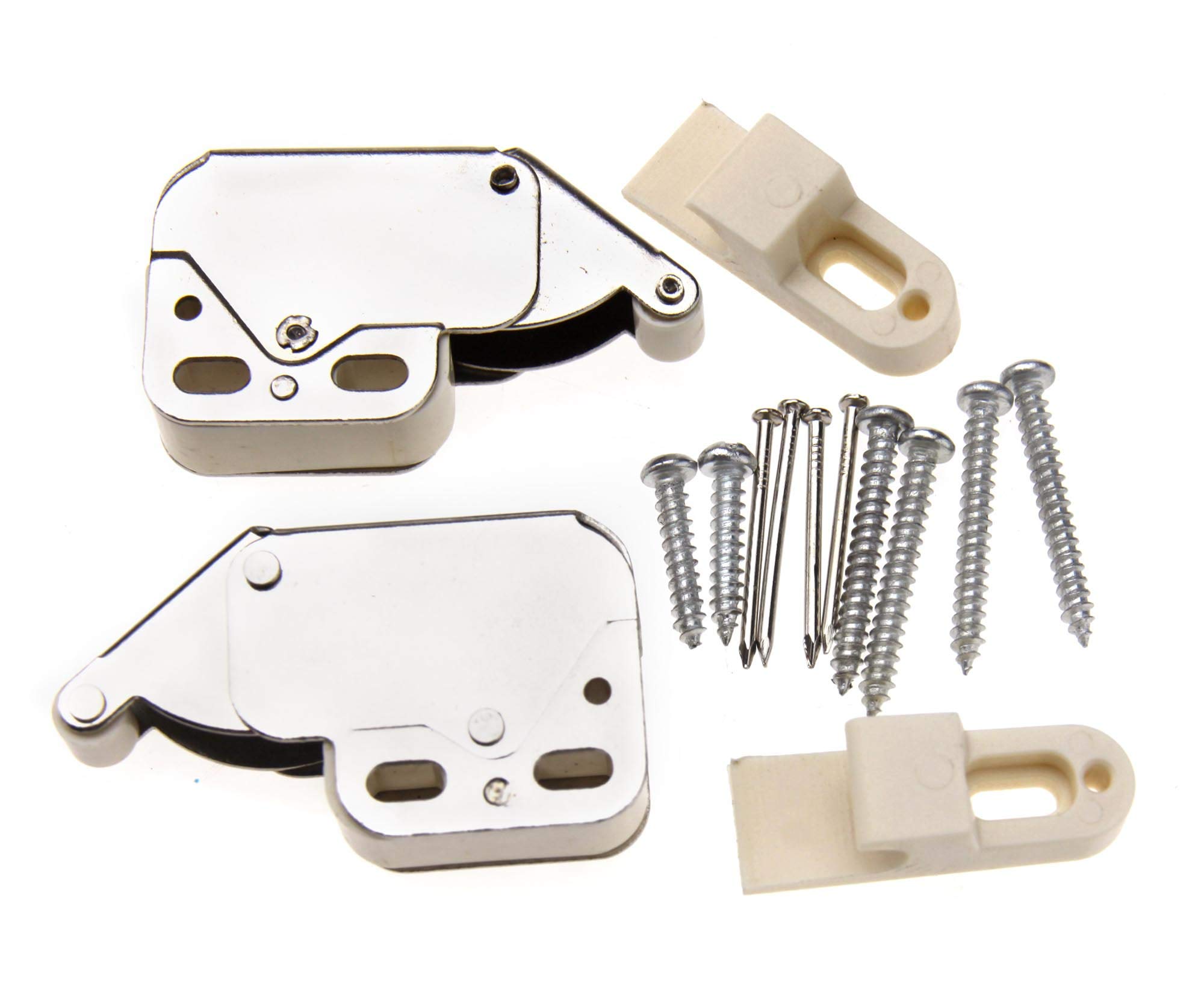 Be In Your Mind 2pcs Mini Spring Latch Push to Open Touch Catch Latch Release Lock Spring Loaded Automatic Touch Latch for Window Shed Gate Cabinet Cupboard Door