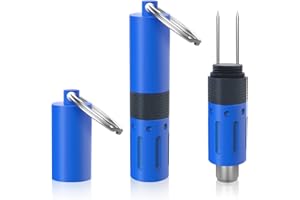 CLNYRWCB Cigar Punch & Twin Nubber Key Ring Set, Retractable 0.4 in/ 10 MM Cigar Hole Opener with Anti-Hot 2 Pin Cigar Accessories for Cigar Lovers-Blue