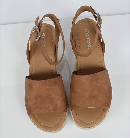 soda women's open toe halter ankle strap espadrille sandal