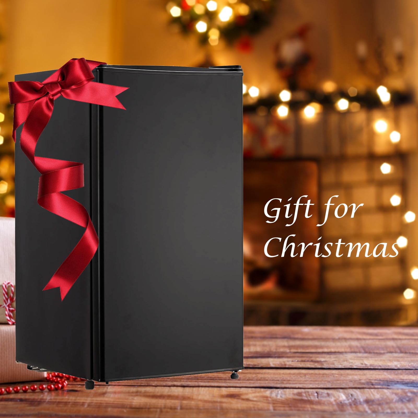 Takywep Mini Fridge With Freezer, 4.3 Cu.Ft Single Door Refrigerator - Adjustable Thermostat, Reversible Doors, Ideal for Dorm, Office, Rv, Garage, Apartment, Black