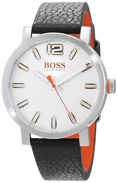 Hugo Boss Orange Herren-Armbanduhr Quarz mit Leder Armband 1550035