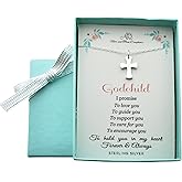 MOM & THREE DAUGHTERS Godchild Necklace in Sterling Silver | Celtic Cross | 14" Cable Chain | Child Necklace | Gift from Godparents