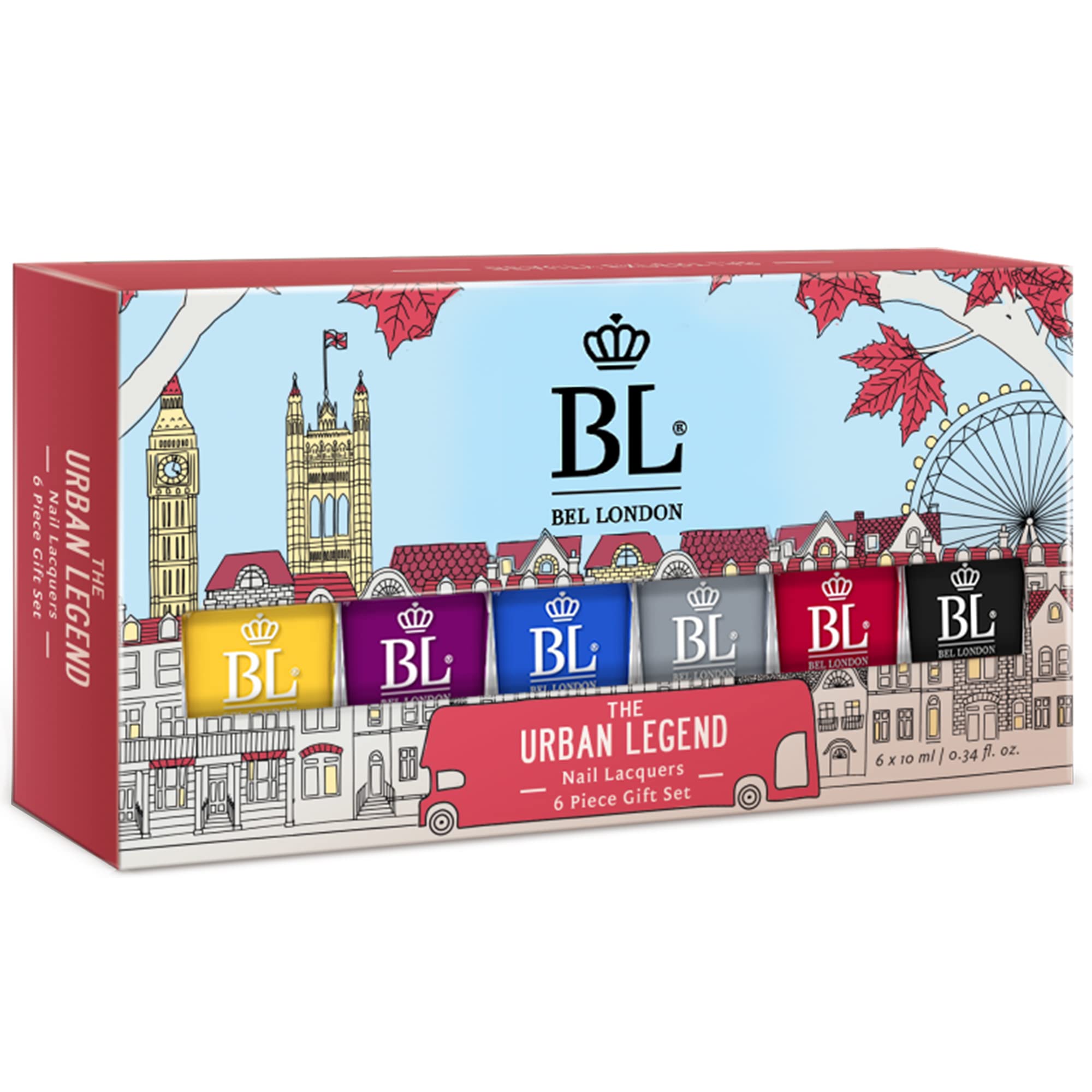 BEL London Urban Legend Multi-Color Nail Polish Gift Set – Professional Quick-Dry, Non-Gel Varnish for Women, Premium Color with Smooth, Lasting Shine
