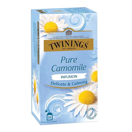 Twinings Pure Camomile Tea, 25 Teabags, Herbal Infusion Tea, Subtle and Flowery, Light and