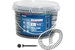 GVAKMM #6×1-1/4 inch Drywall to Wood Collated Screw – 1000 Count,Collated Black Wood,Drywall,Sheetrock Screw