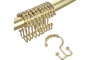 TOPROD Shower Curtain Hooks Rings, Double Sided Shower Curtain Hooks, Stainless Steel Shower Hooks Rust Proof for Bathroom Sh