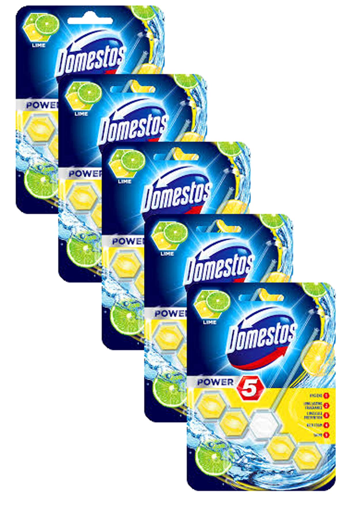 Domestos Power 5. Lime Toilet Block. Pack of 5