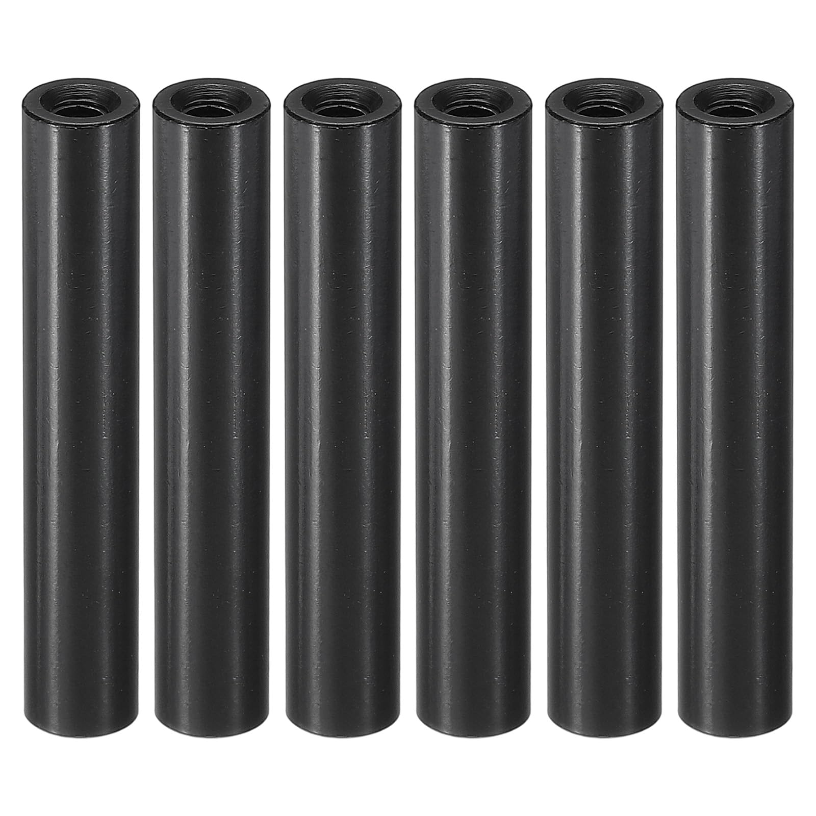 PATIKIL 6pcs M3 Metal Threaded Standoff Spacer Nuts, Round Aluminum Spacers Female Coupling Screws, 1/8" ID x 1/4" OD, Black 3x6x35mm โ image 1