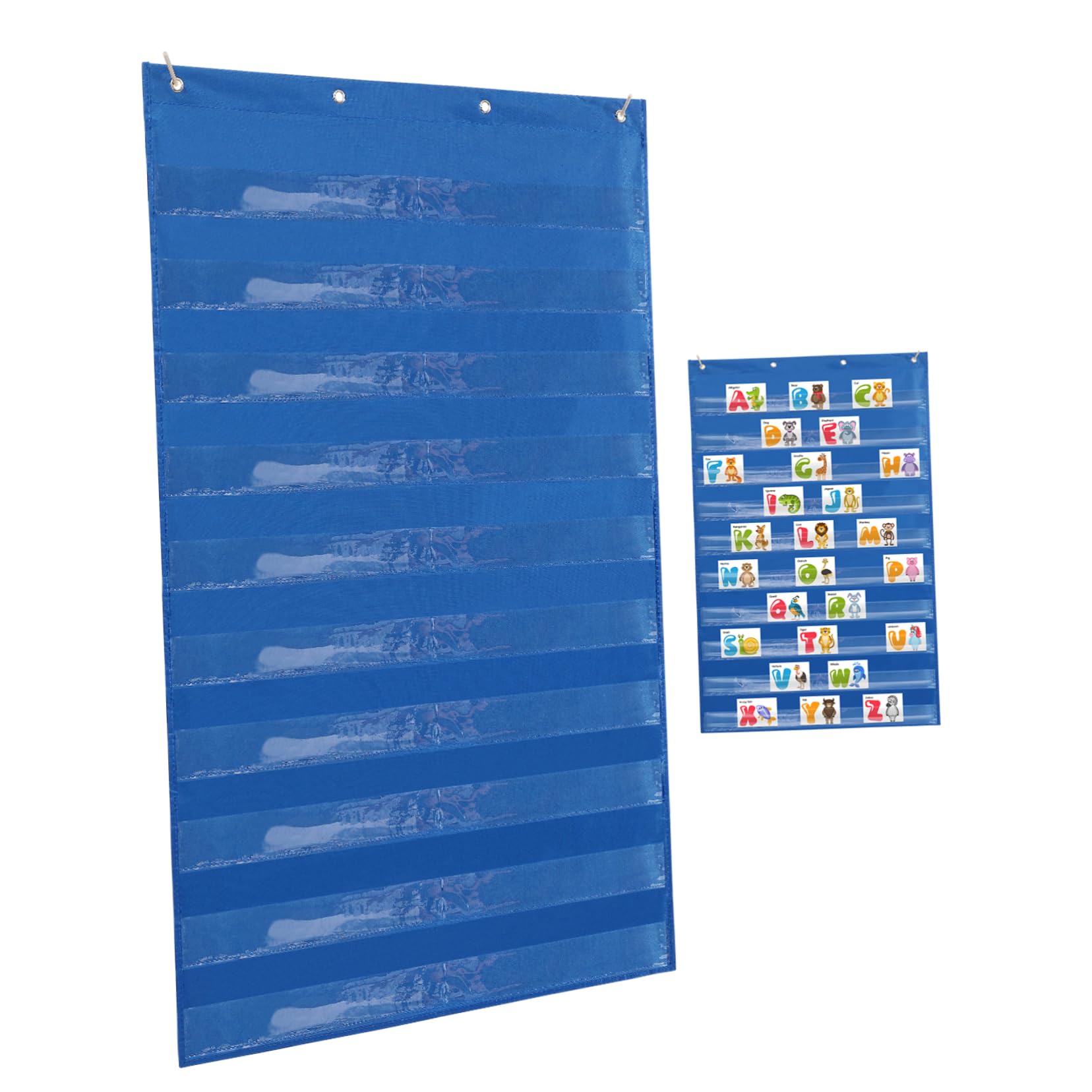 Parliky Transparent Pocket Chart Hanging Storage Bag Classroom Home Office Wall Mounted Document Holder Teaching Chart Pouch