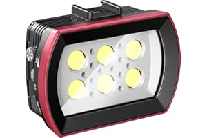 STARBEA Seafrogs Diving Video Light Waterproof 130FT/40M White Red Blue Light Underwater Photography Fill Lights High Power 6000 Lumens Flash Light with Ball Head YS Adapter for Gopro, Housing (SL-22)