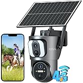 Xega 4G Cellular Security Camera【Dual Lens】Outdoor with SIM Card, 14400mAh 2K HD Wireless Solar 4G LTE Camera, PTZ Motion Dtetection Light Siren Warning TF Cloud Storage,Only Support The Built-in SIM