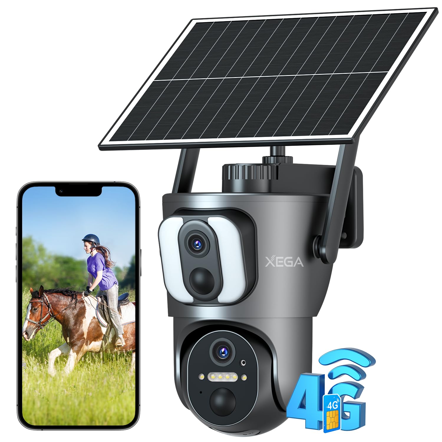 Xega 4G Cellular Security Camera【Dual