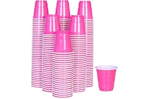 Vumdua 200 Pcs Disposable Pink Shot Cups, 2 oz Plastic Shot Glasses, Jello Shot Cups, Mini Cups for Birthday, Bachelorette Party, Tasting Cups, Jello Shots, Baby Shower, Parties Favor & Supplies
