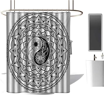 Amazon Com Qenuan Fabric Shower Curtain Ying Yang Ornate Symbol