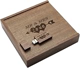 LXSINO 64GB Walnut Wood USB 3.0 Flash Drive Mr & Mrs Box Wedding Photo Gift view 2