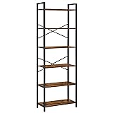 VASAGLE 6-Tier Tall Bookshelf, Large Bookcase with