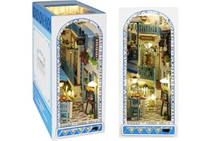 GuDoQi DIY Book Nook Kit, DIY Dollhouse Wood Bookend, Booknook Bookshelf Insert, DIY Miniature Dollhouse Kit, Bookends Model Build for Adult, Gift for Birthday Halloween, Ocean
