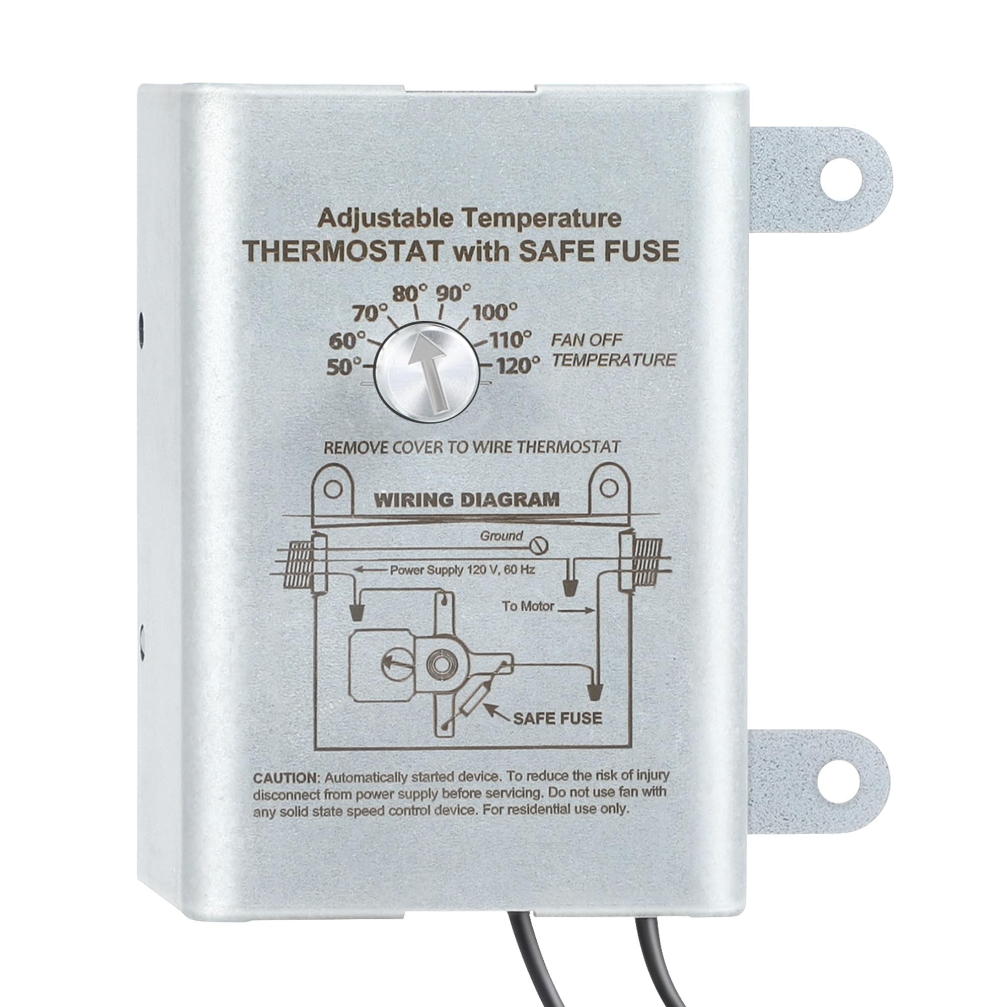 Photo 1 of Saillong Attic Fan Thermostat Control, Replacement Thermostat with Adjustable Temperature Dial, Programmable for Exhaust Fan, Greenhouse, Cooling System