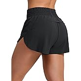 CRZ YOGA Split Dolphin Running Shorts for Women 2.5" - Curved Back High Waisted Quick Dry for Athletic Workout Gym Track
