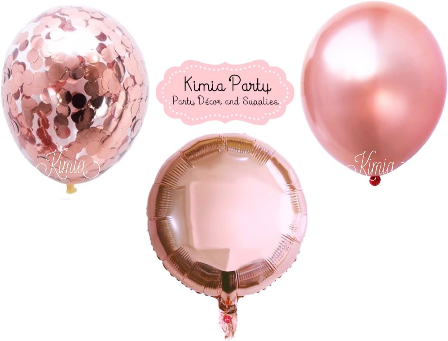 Rose Gold Confetti Balloons and Tassels – 28 Pcs Premium Latex and Foil Balloon Bouquet for Wedding, Baby Shower, Bridal Shower, Valentines, Happy Birthday Party Decorations