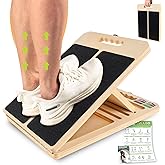 Slant Board Calf Stretching, 460 LBS Capacity Portable Wooden Incline Board | Training Poster, 5 Adjustable Angles, Non-Slip Calf Mobility Board for Legs, Ankles, Knees, Heels, Physical Therapy &amp; Squats