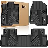 3W Floor Mats Fit for Acura RDX 2026 2025 2024 2023 2022 2021 2020 2019 TPE Non-Slip All Weather Custom Fit Floor Liner for Acura RDX 1st & 2nd Row Full Coverage Car Liners Black
