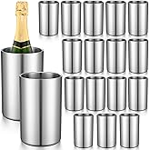 Eccliy Wine Chiller Bucket Stainless Steel Wine Chiller Bottles for 750 ml Insulated Double Layer Bucket Cooler for Parties Bar(18 Pcs)