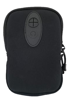 Gürteltasche Hüfttasche Neopren zwei Fächer leicht ideal für Smartphone Handy oder Kompaktkamera Schwarz mit Karabiner und Ko