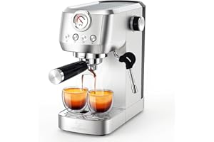 MAttinata Espresso Machine 20 Bar, Espresso Coffee Maker with Professional Milk Frother Steam Wand for Cappuccino & Latte, 49oz Removable Water Tank for Home, Stainless Steel