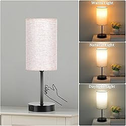Dott Arts Table Lamp for Bedroom, 3-Color Bedside