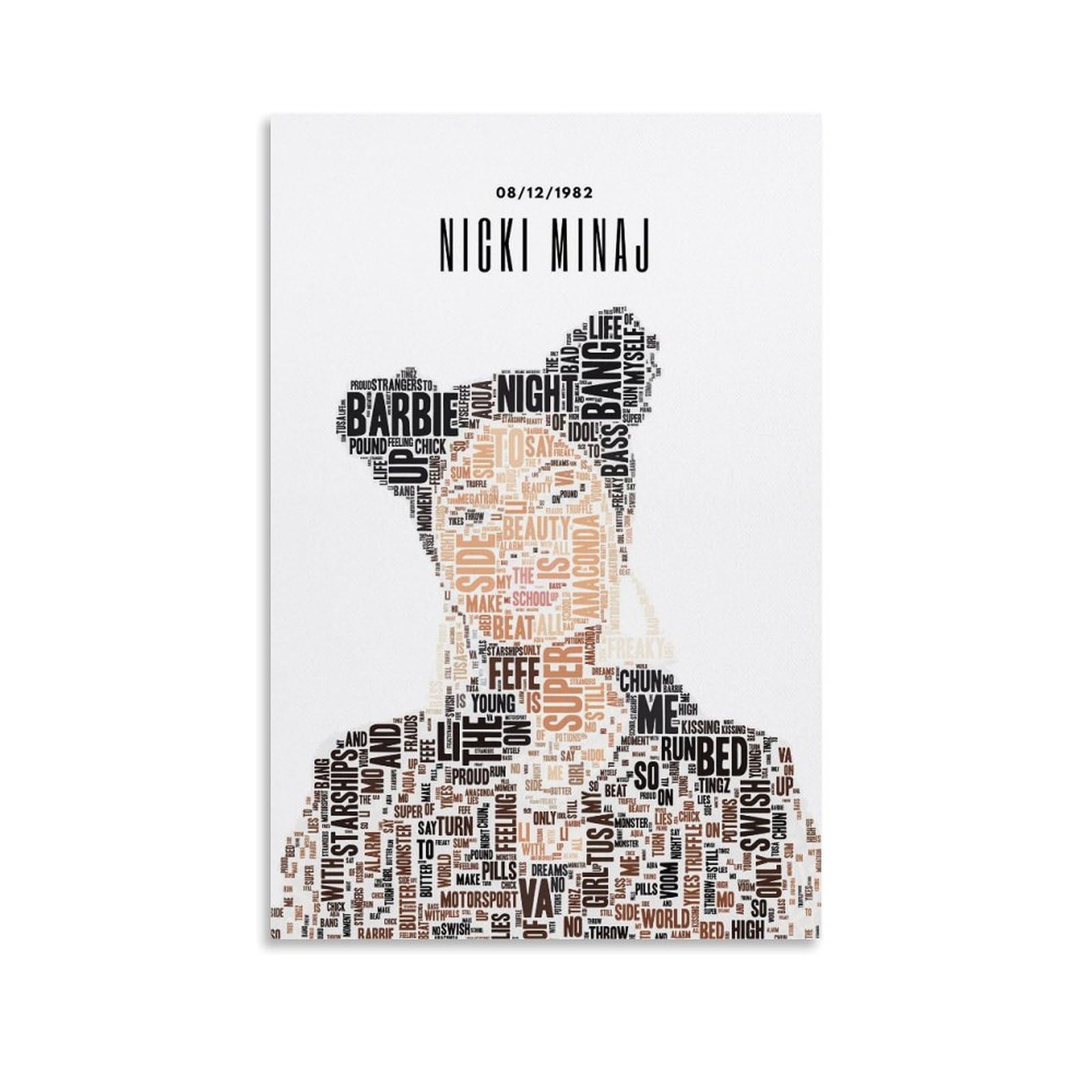 LONGRUi Nicki Rapper Minaj Art Graffiti Poster Poster Decorative Painting Canvas Wall Posters And Art Picture Print Modern Family Bedroom Decor Posters 12x18inch(30x45cm)