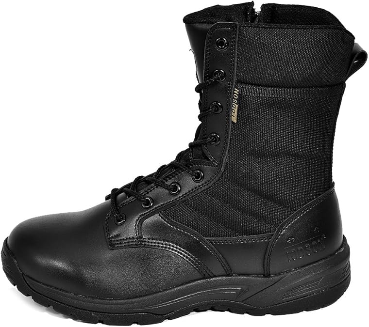 IODSON Mens' UltraLight Combat Boots Black Military Tactical Work