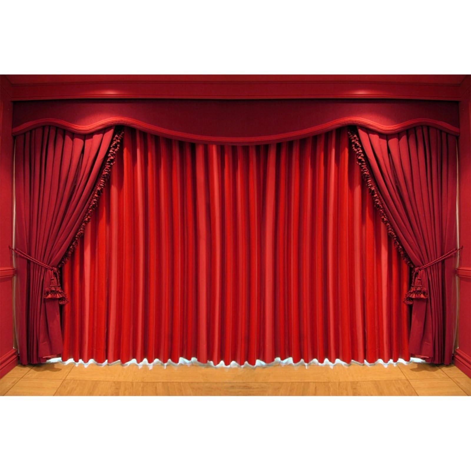YongFoto 3x2m Photography Backdrop Red Curtain Stage Photo Background Backdrops for Photography Photo Shoots Party Adults Wedding Personal Portrait Vinyl Photo Studio Props — image 1