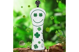 Lucky Clover Smile White Golf Club Headcover for Woods Driver Hybrids